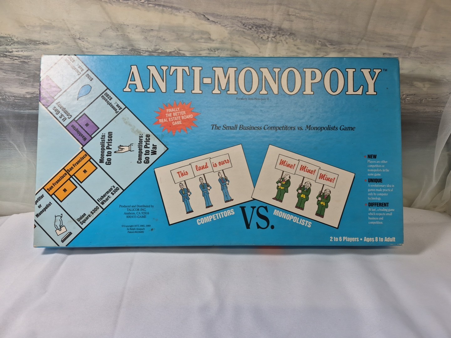 1989 Anti-Monopoly Game by Talicor New Old Stock Sealed Board Competitor Family