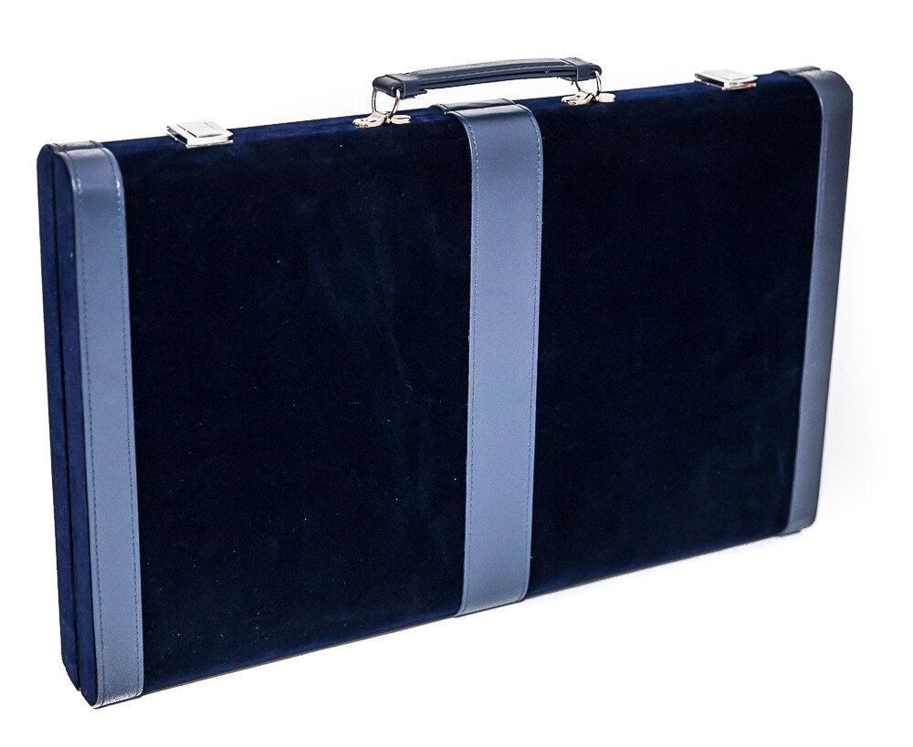 Designer Backgammon Set With 2 Dice Cups Dice Doubling Cube Blue Size 15″