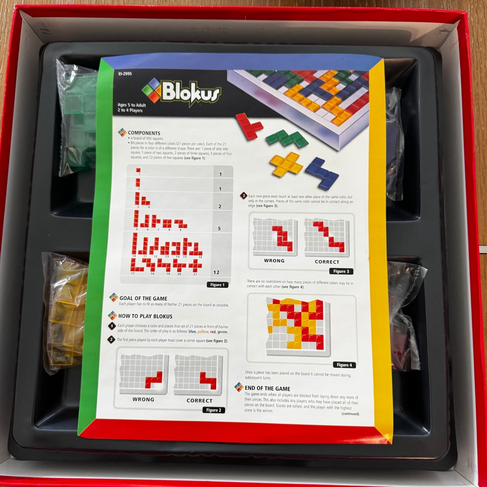 Blokus Educational Insights 2003 Strategy Large Edition EI-2995 NOB READ