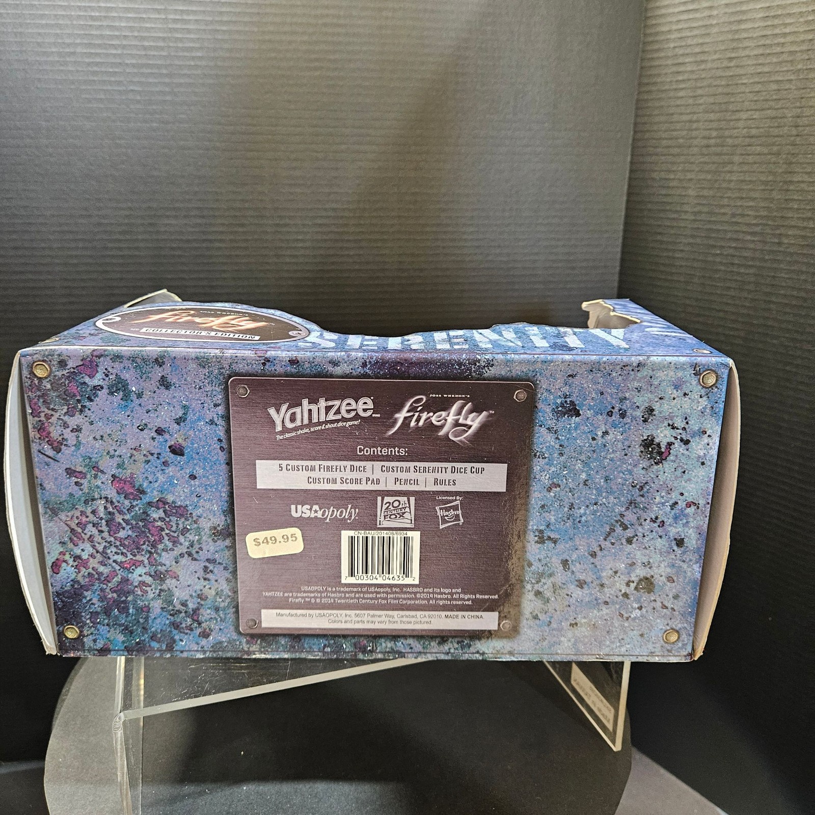 Yahtzee Firefly Collectors Edition Board Game Serenity Ship Dice Cup 5 Dice