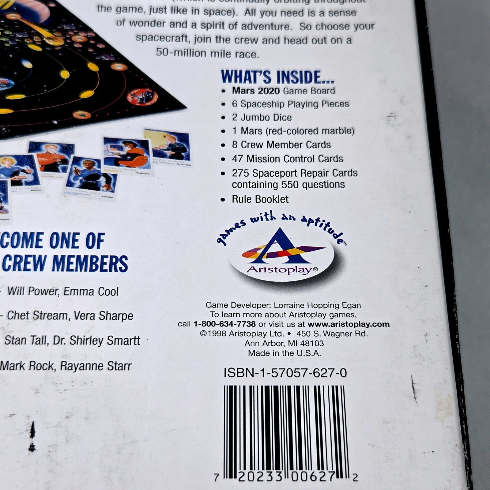 Aristoplay Mars 2020 Space Exploration Board Game VTG 1998 Science NASA STEM New
