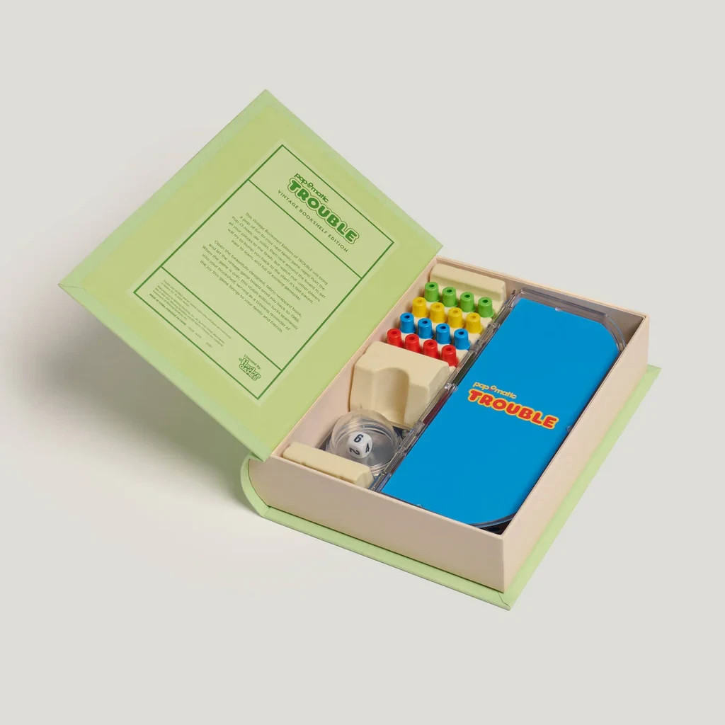 Classic Trouble Game in Book-Style Fabric Storage Box – Deluxe Edition – New