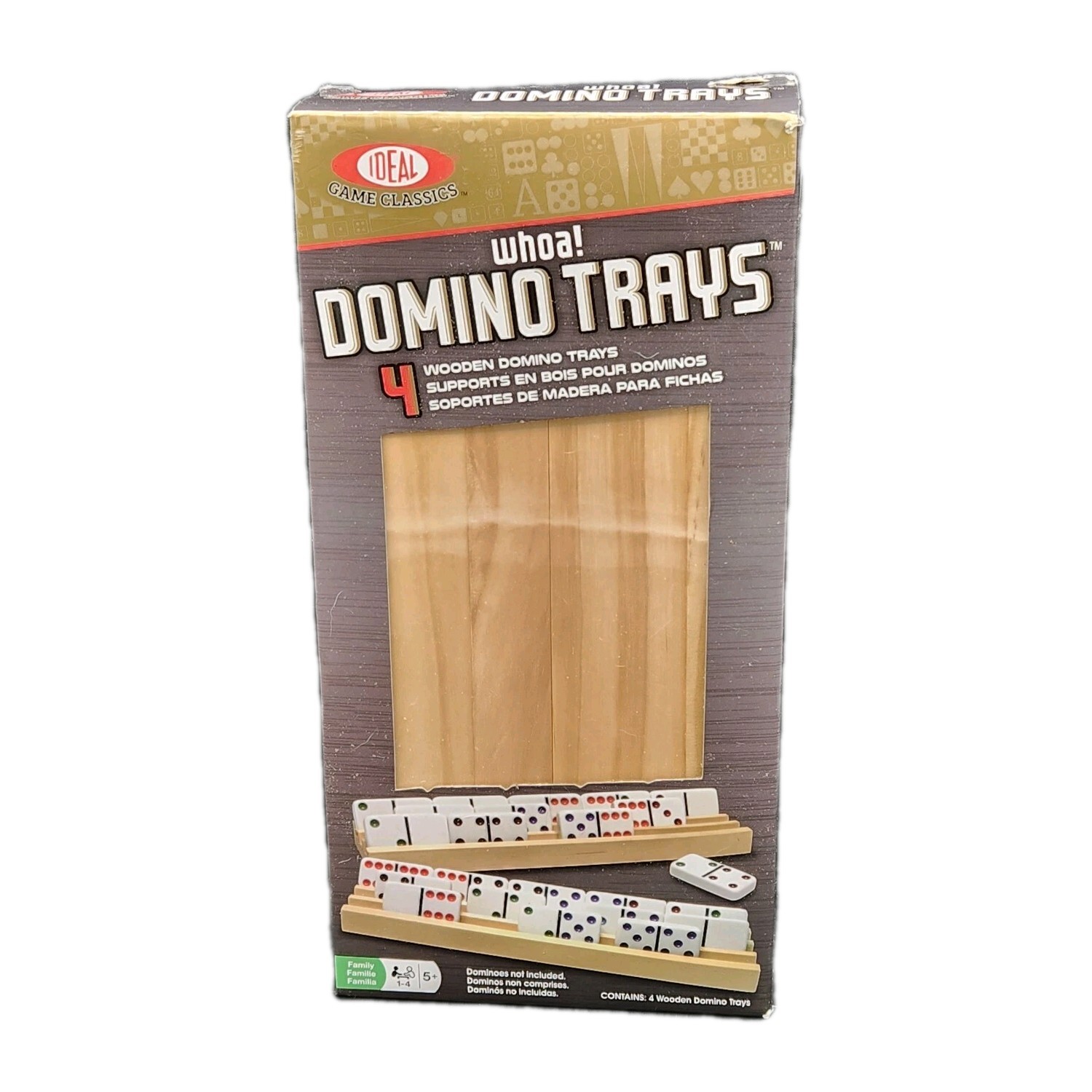 Ideal Solid Wood Domino Trays 4 Trays 2013 No Dominos