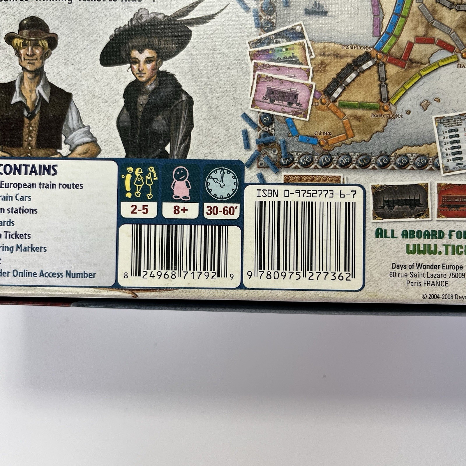 Ticket To Ride Europe Board Game – 100% Complete – (2008) Days of Wonder