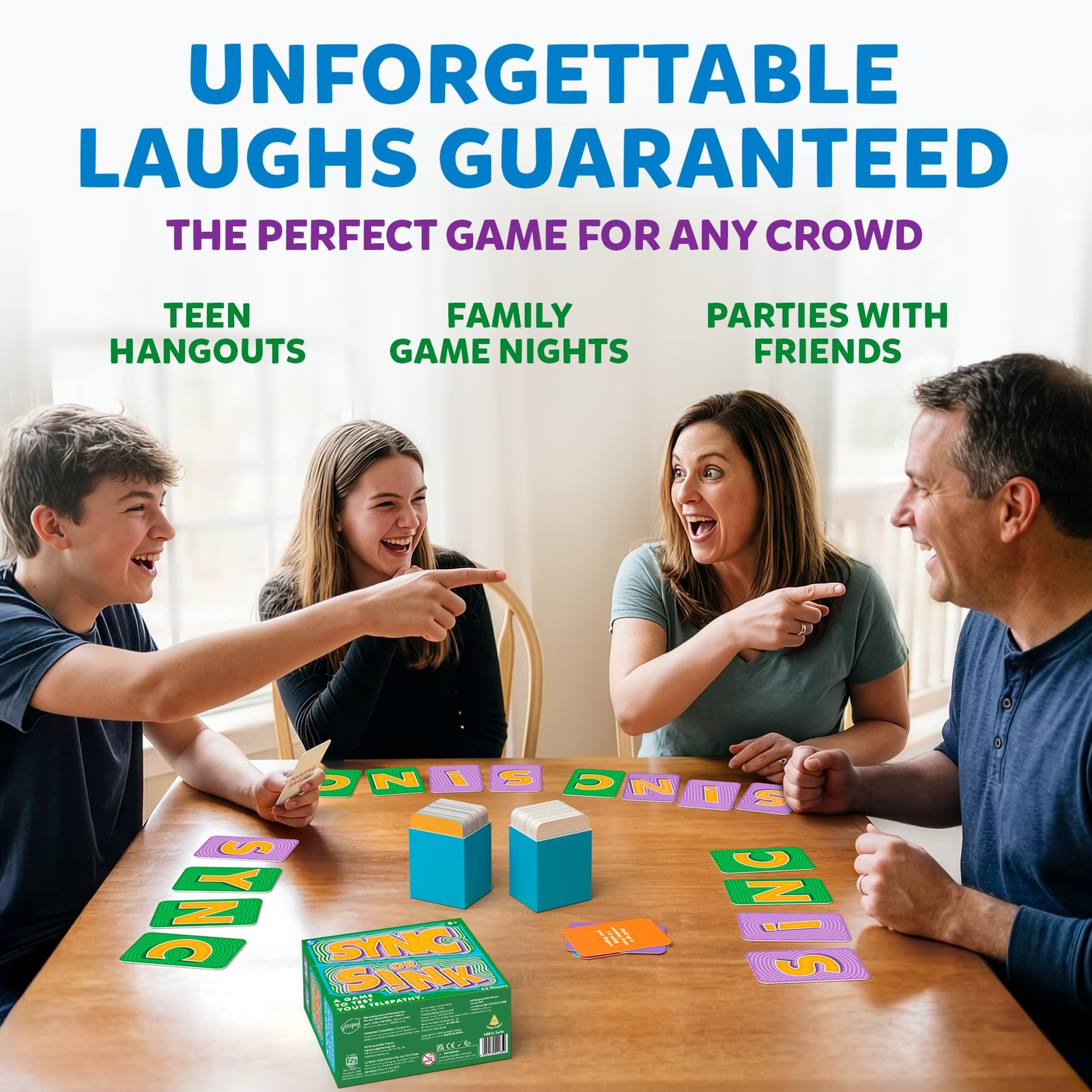 Sync or Sink – Hilarious Family Card Game for Kids, Teens & Adults, Fast-Pace…