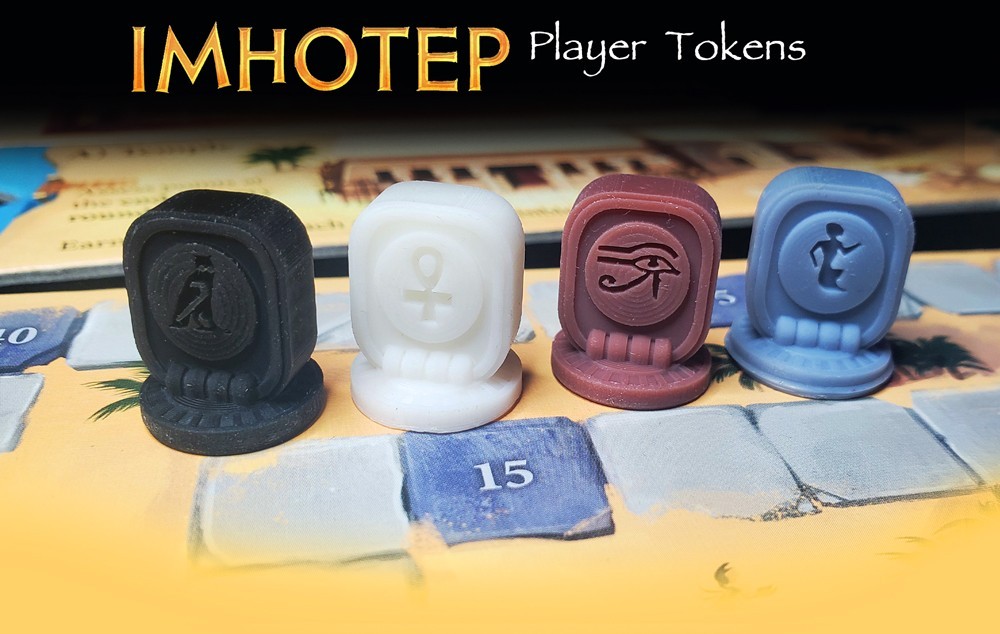 Imhotep: Builder of Egypt Player Tokens 6pcs | Multi-colored 3d Printed Pieces