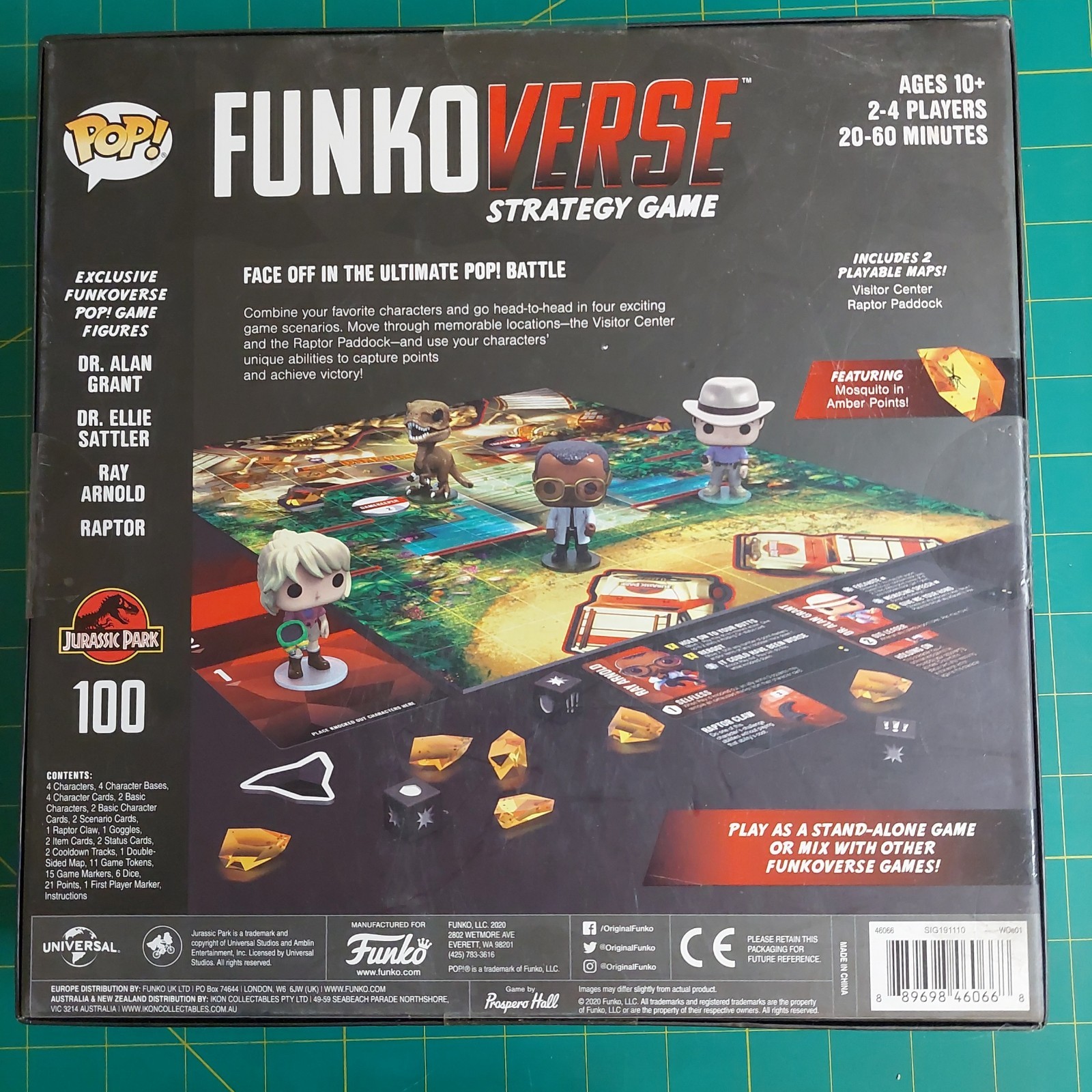 Funko Pop FunkoVerse Jurassic Park 100 Strategy Game New Sealed 2020 NIB