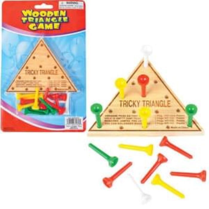 Wooden Triangle Peg Travel Game – Great Table or Travel Game for Hours of Fun!