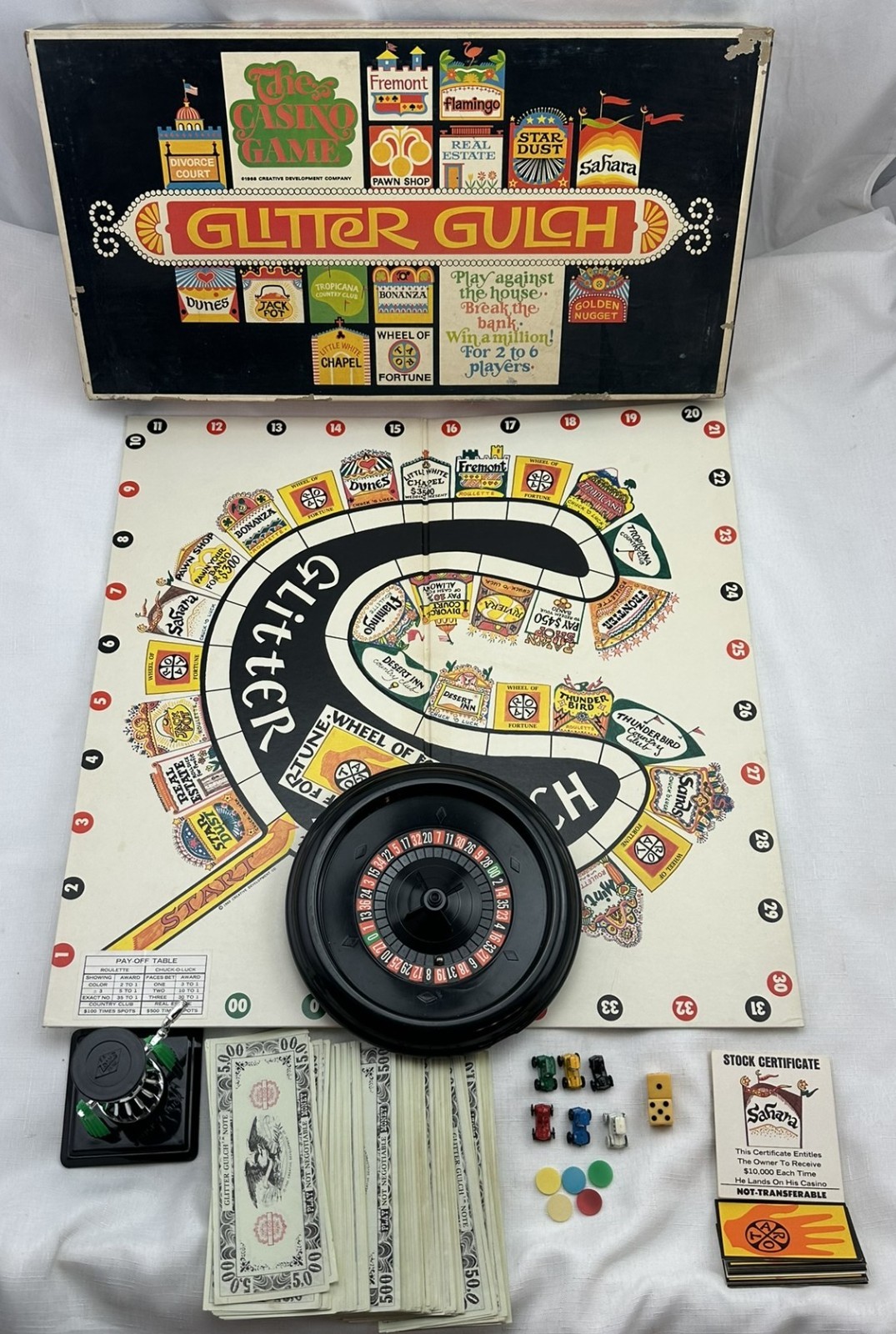 1968 Glitter Gulch Game Casino Game Complete in Great Condition FREE SHIPPING