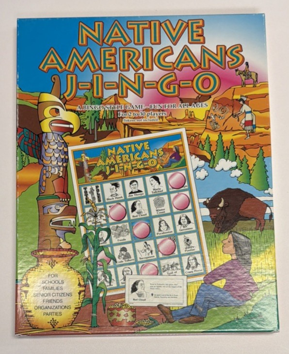 Vintage 2002 JINGO Native Americans Bingo Trivia Educational Game-Gary Grimm