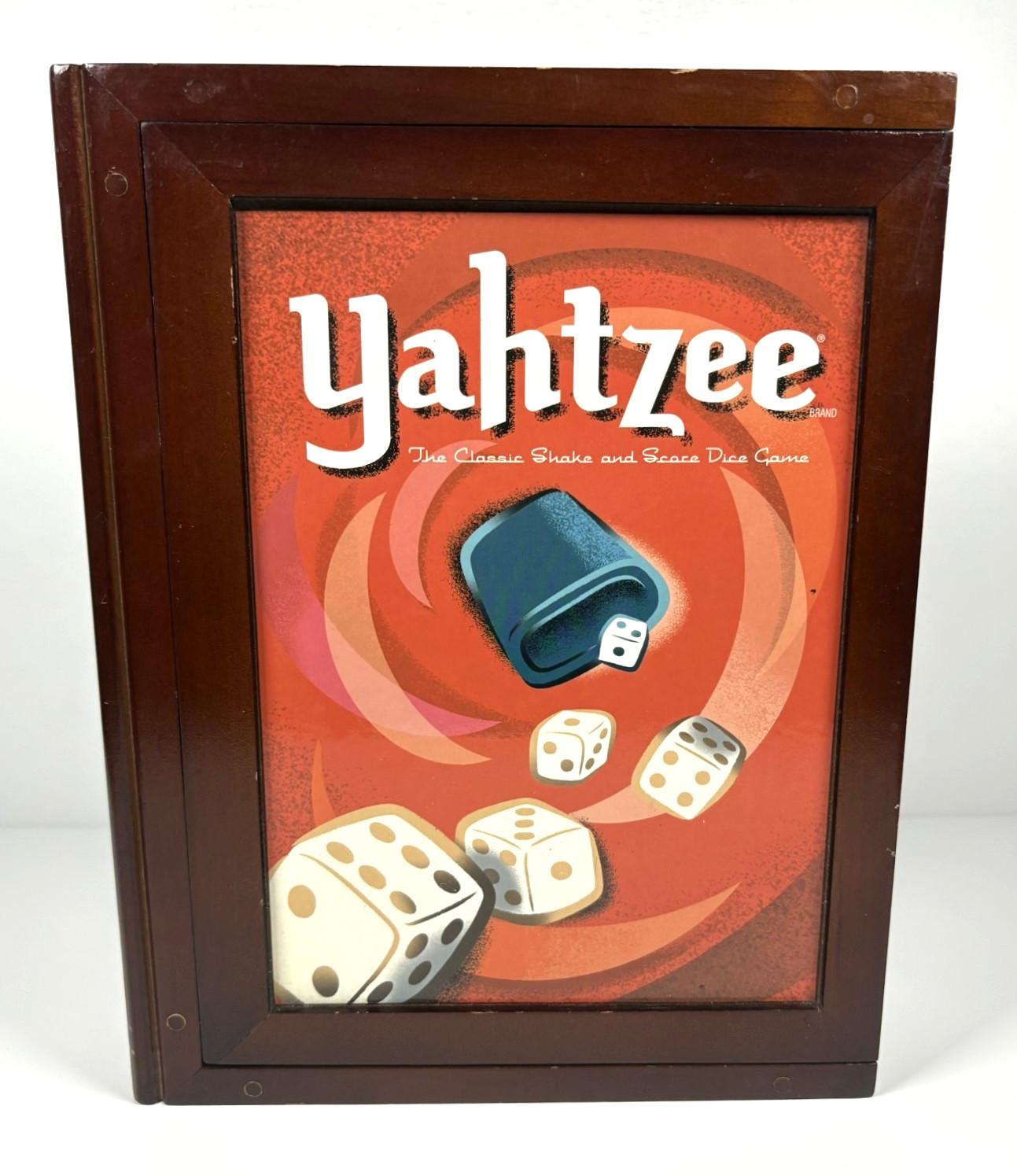 Yahtzee Game Vintage Collection Bookshelf Edition Wooden Box Complete Free Ship