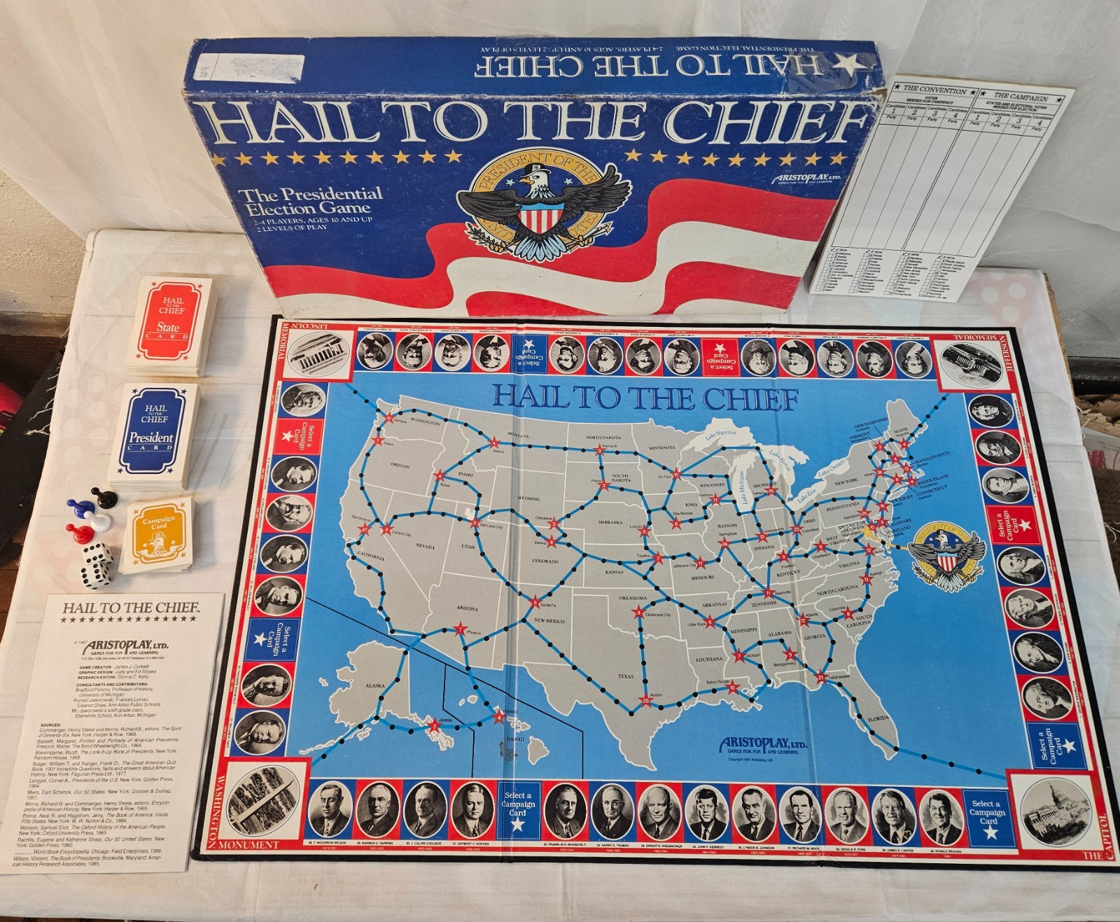CIB 1987 Hail To The Chief Board Game by Aristoplay in NICE Condition