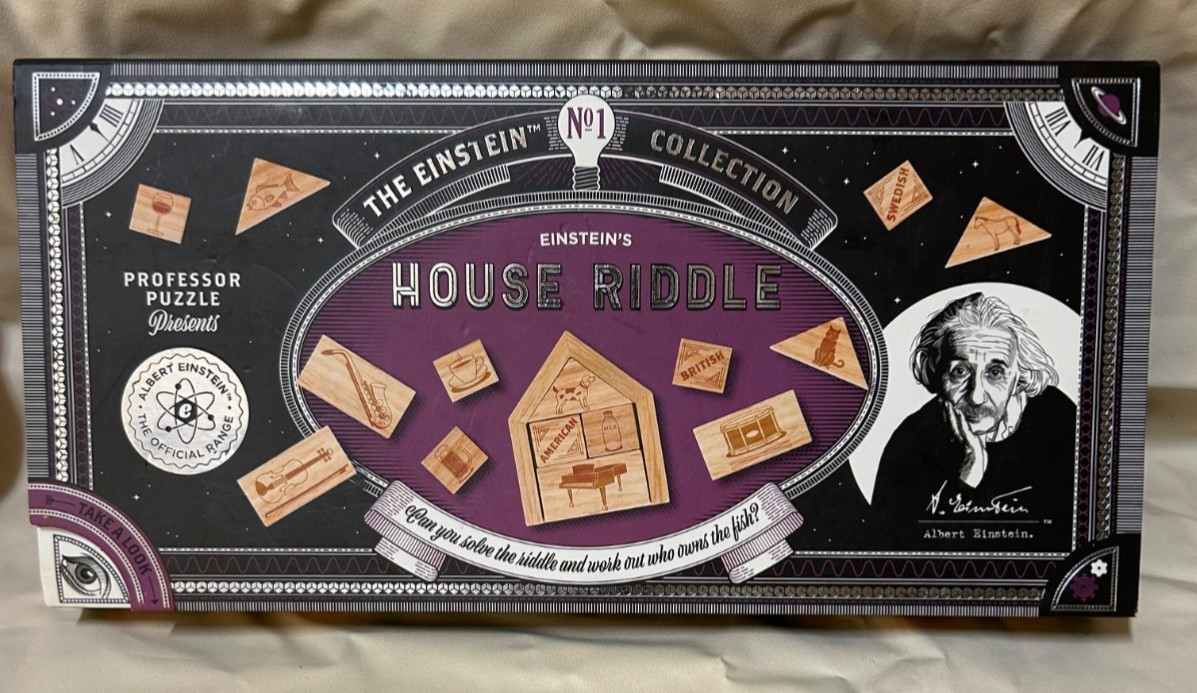 Professor Puzzle Einsteins Collection House Riddle Wooden Brain Teaser Open Box