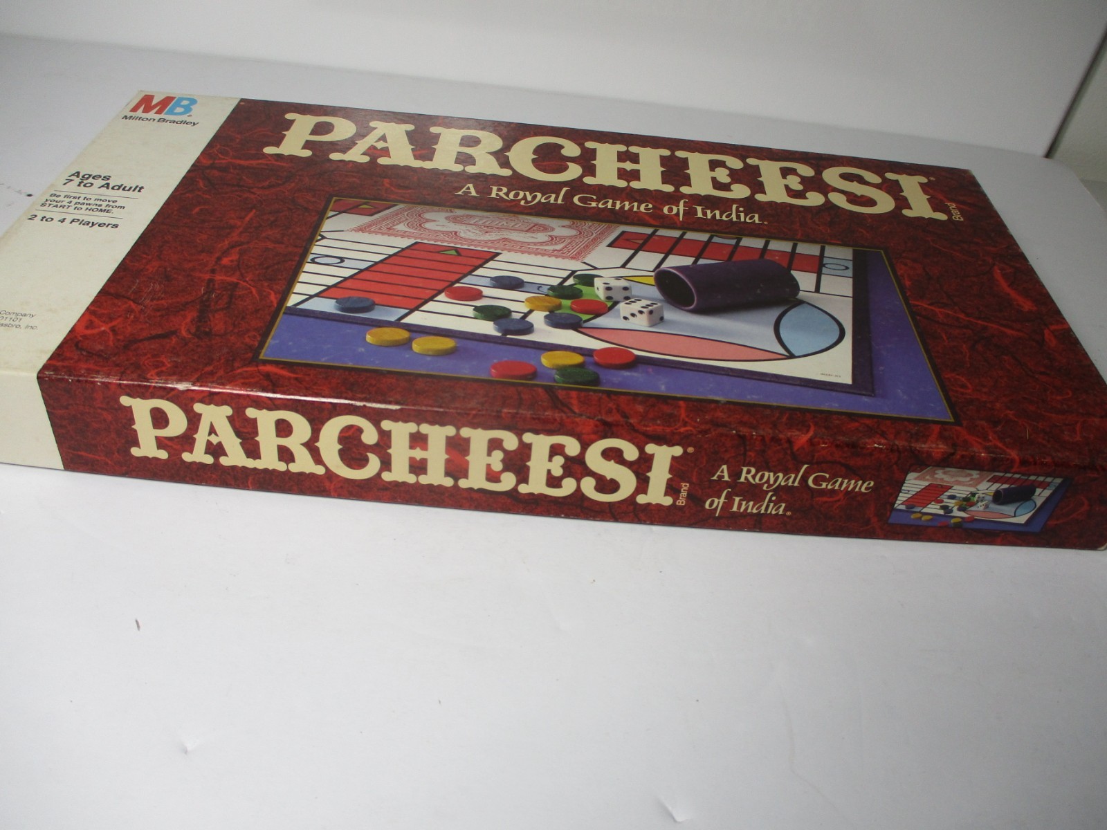 1989 Parcheesi A Royal Game of India Wooden WOOD Pawns MB Vintage MILTON