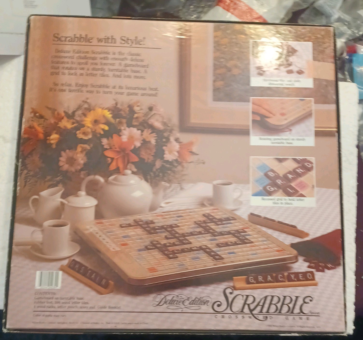 Scrabble Deluxe Edition Rotating Board 1989 Complete Read Description