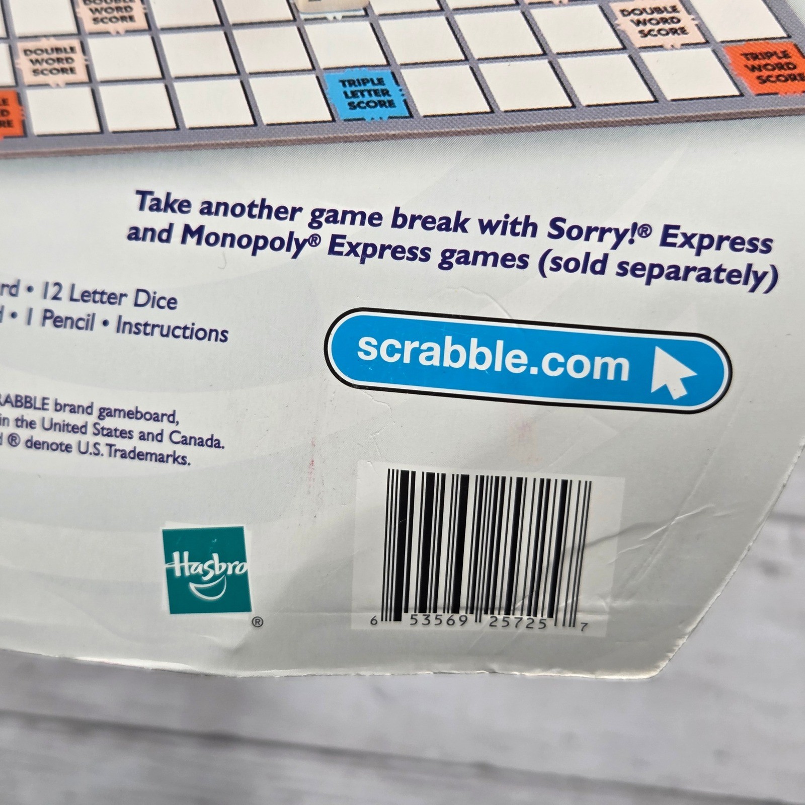 Parker Brothers Scrabble Express Dice Board Game Red Portable Travel