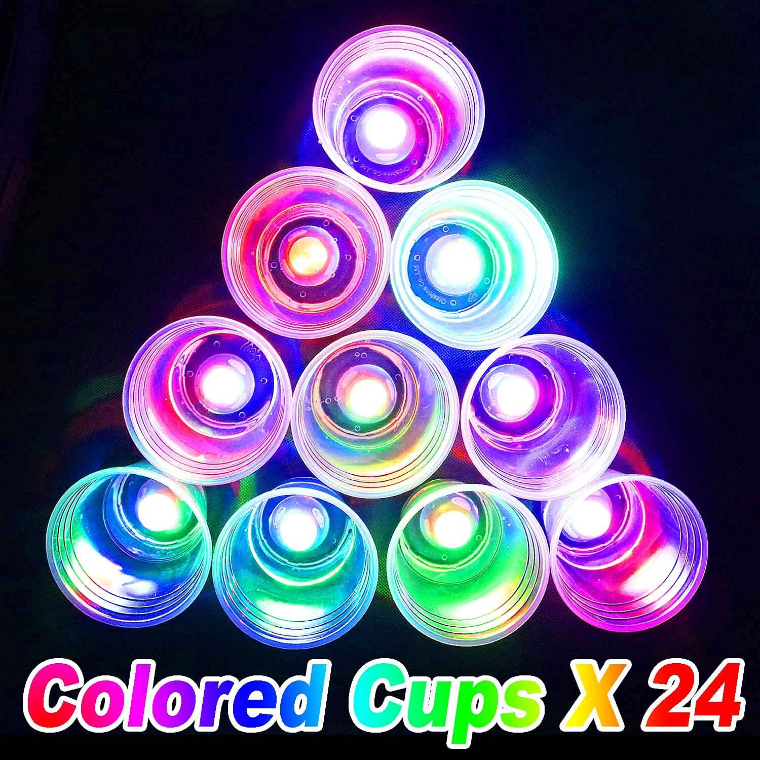 24 Pack 16oz Glow In The Dark Party Cups for Night Party Neon Glasses