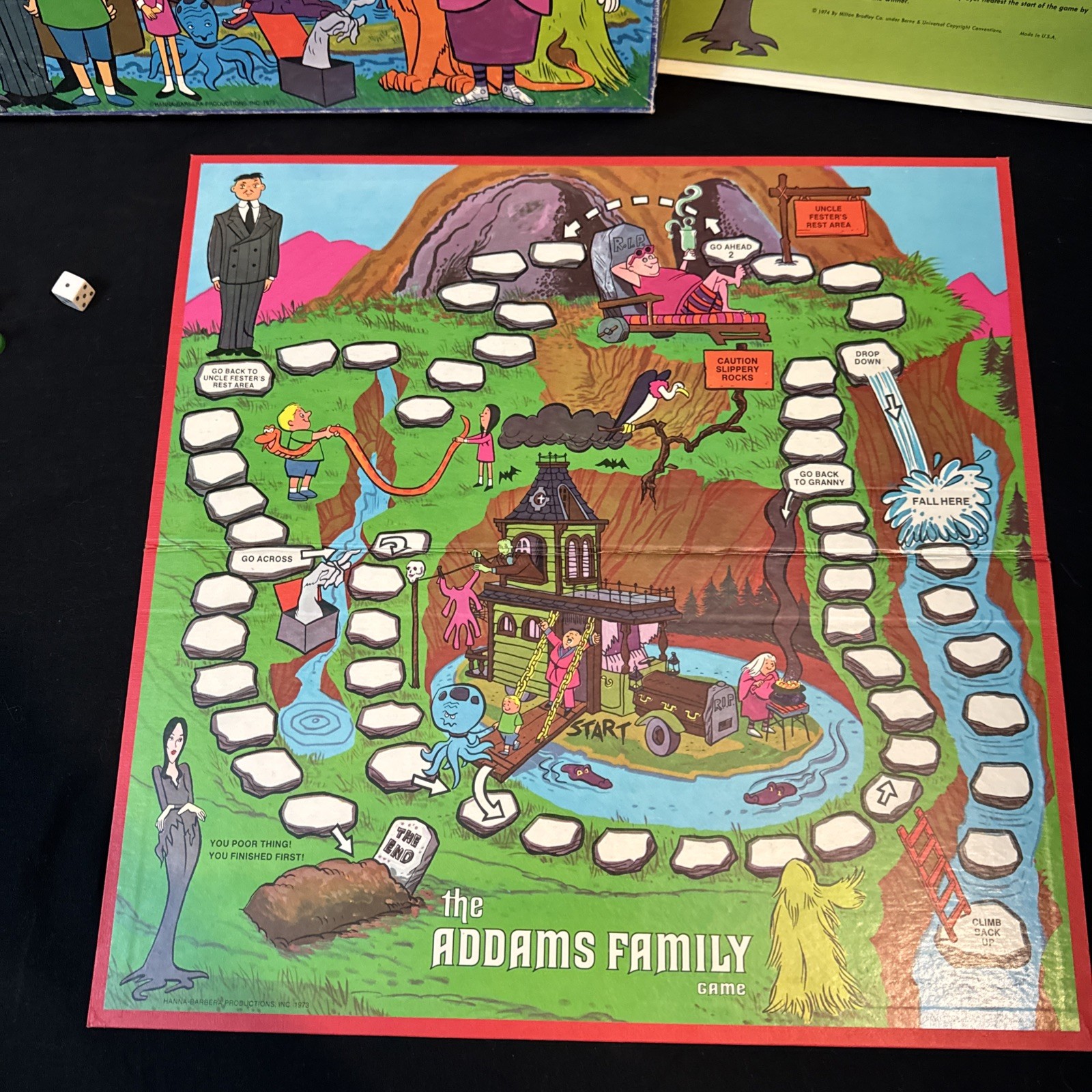 Vintage 1974 Milton Bradley The Addams Family Board Game In Original Box