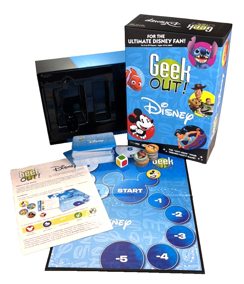 Disney Geek Out Trivia Game Complete Family Party Board Game USAOPOLY EUC
