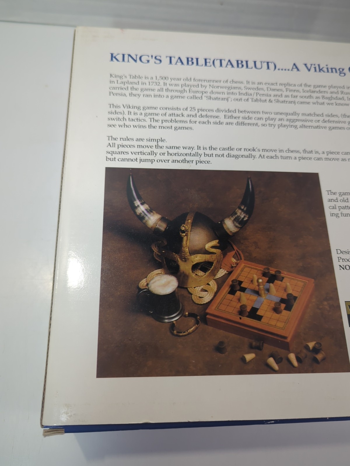 King’s Table The Game of The Vikings Complete In Box w/ Rules Wooden Board Game