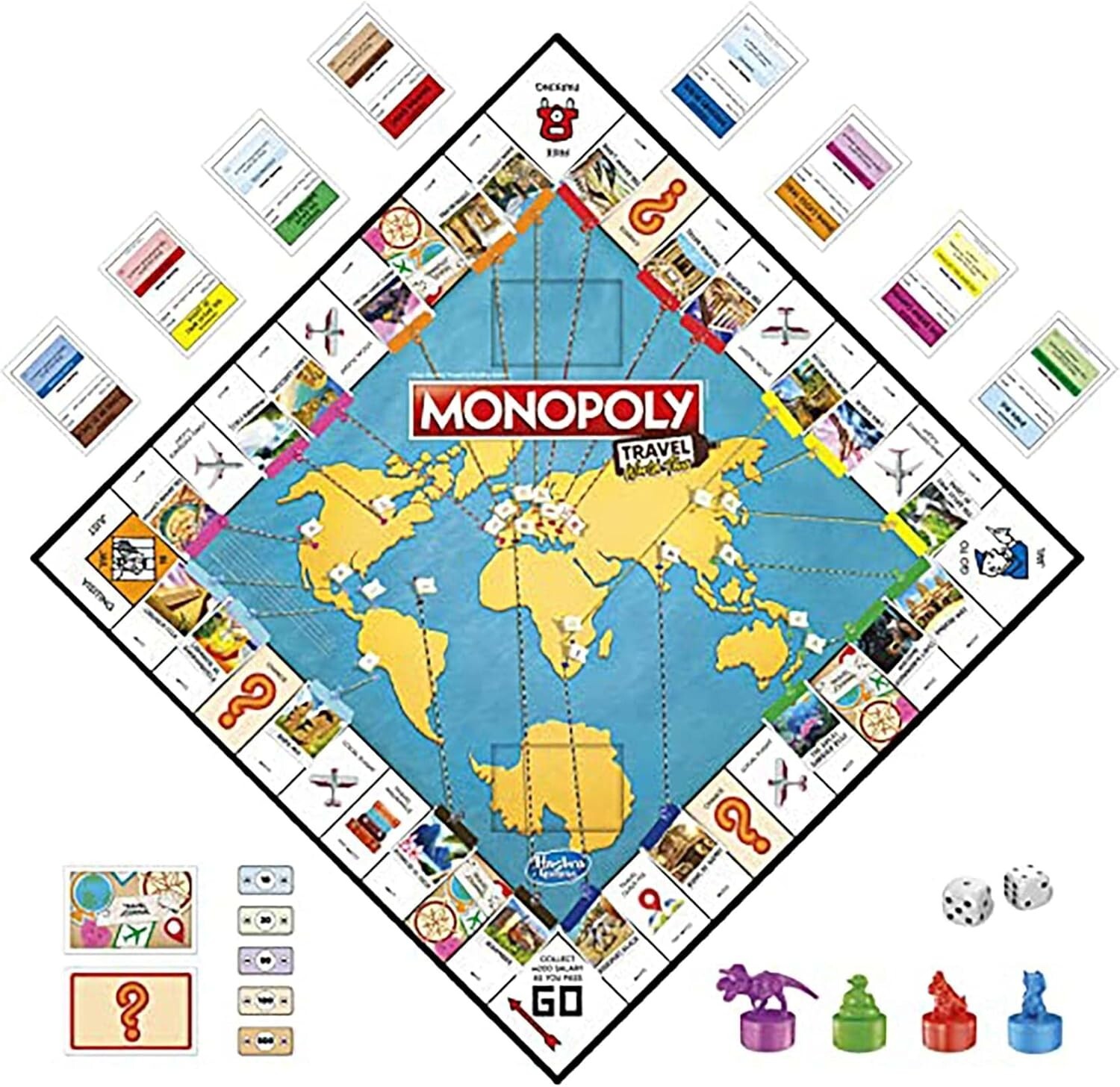 Monopoly Travel World Tour Board Game Hasbro Gaming Parker Brothers New