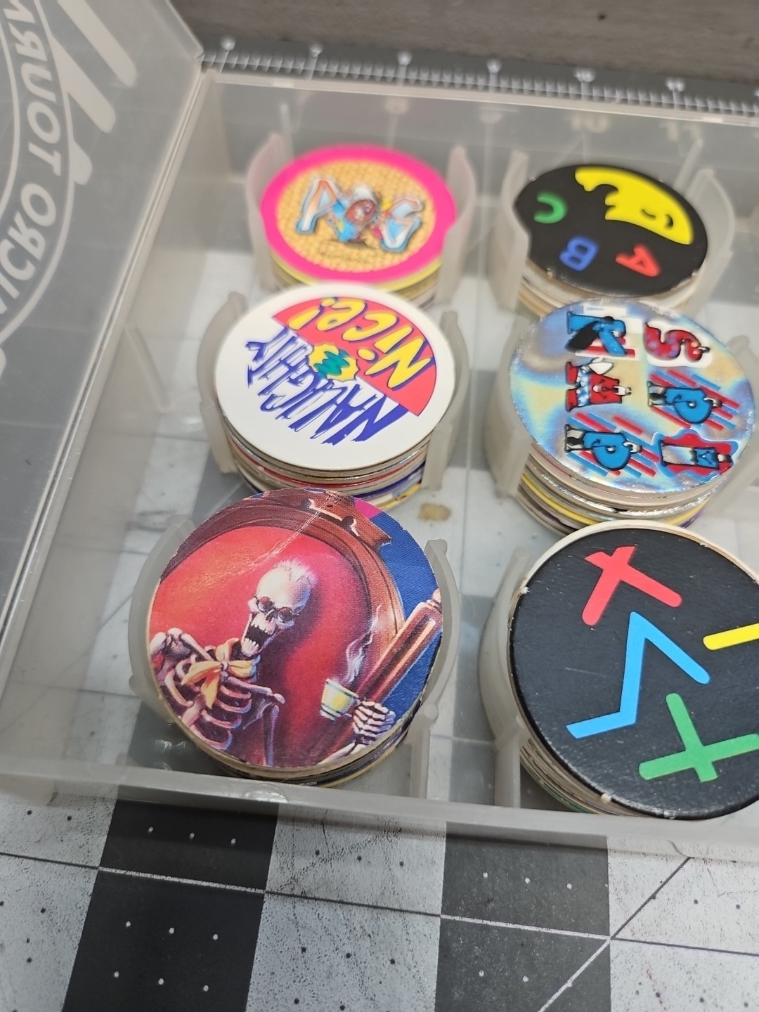 The World POG Federation Micro Tournament Game Case POG Lot 71 pogs Fast Shippi