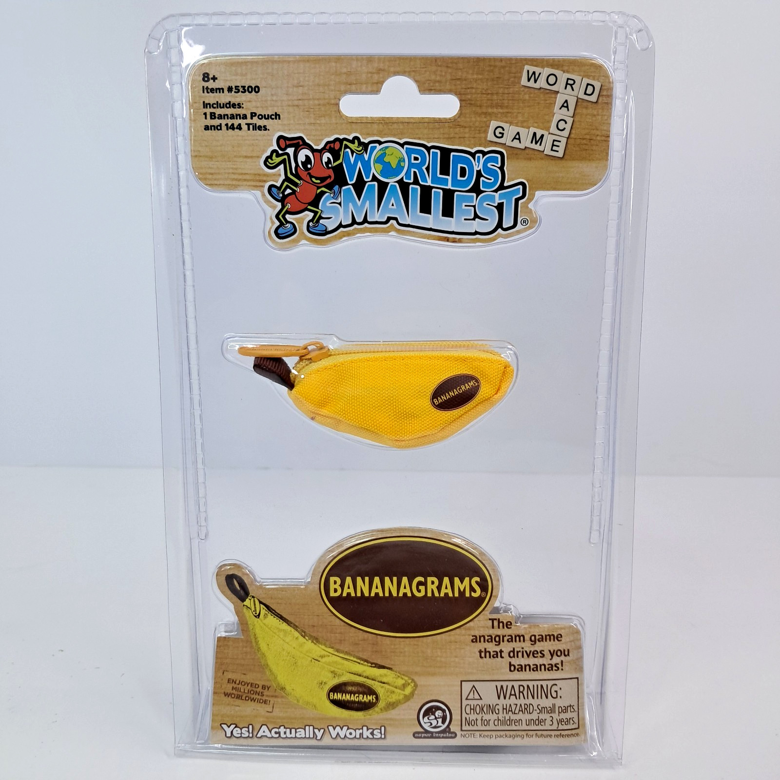 Worlds Smallest Bananagrams Family Word Game Mini Travel Size 1 Pouch 14 Tiles