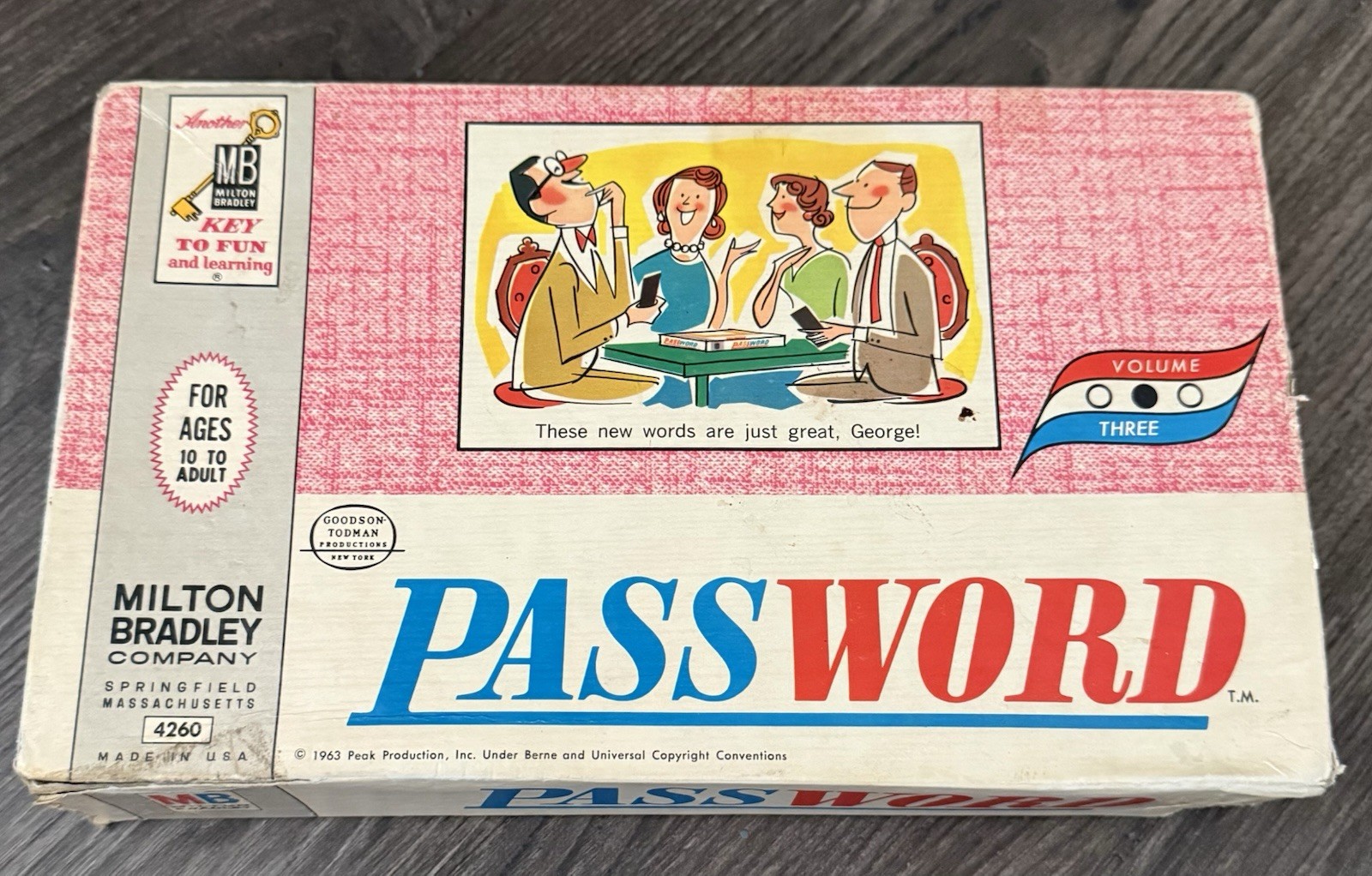 Vintage 1962 Password 12th Edition Board Game 4260 Milton Bradley Complete New