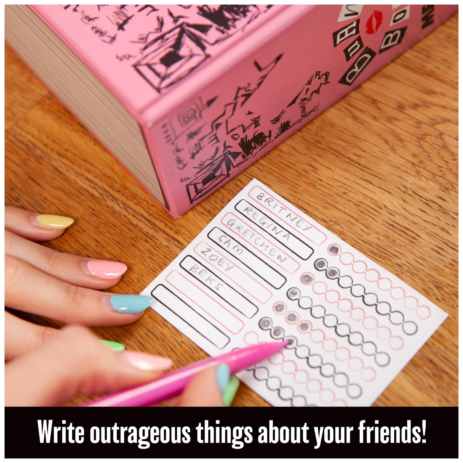 Mean Girls Burn Book Party Card Game Family Board One Size, Multicolor