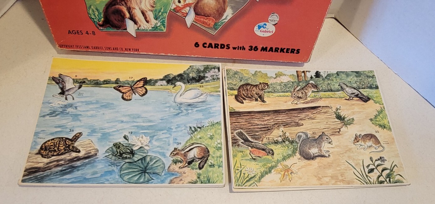 PETS & ANIMALS LOTTO SAML GABRIEL & SONS 1955 GREAT GRAPHICS DOG COW RABBIT GOAT