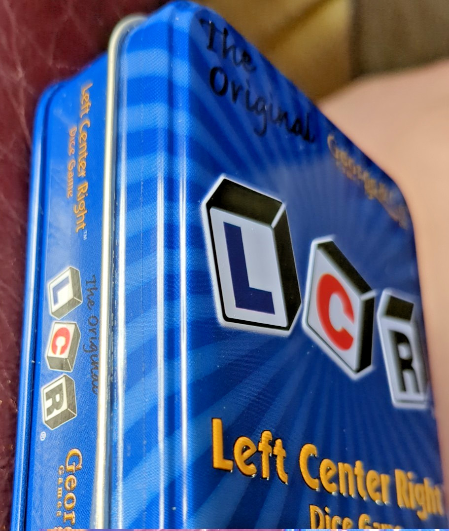 LCR® Left Center Right™ Dice Game – Blue Tin Best For Families who love games!