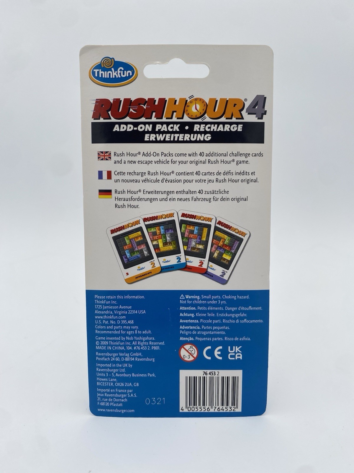 ThinkFun Rush Hour 4 Add-On Pack Game Expansion with 40 Challenges & Bonus Car