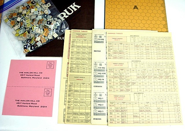Tobruk AH Avalon Hill Bookcase Game 1975 Punched