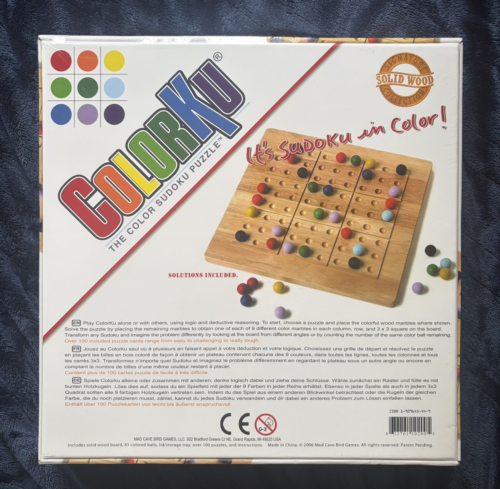 COLORKU Game Color Sudoku Puzzle Solid Wood NEW!! ••••••••••••####