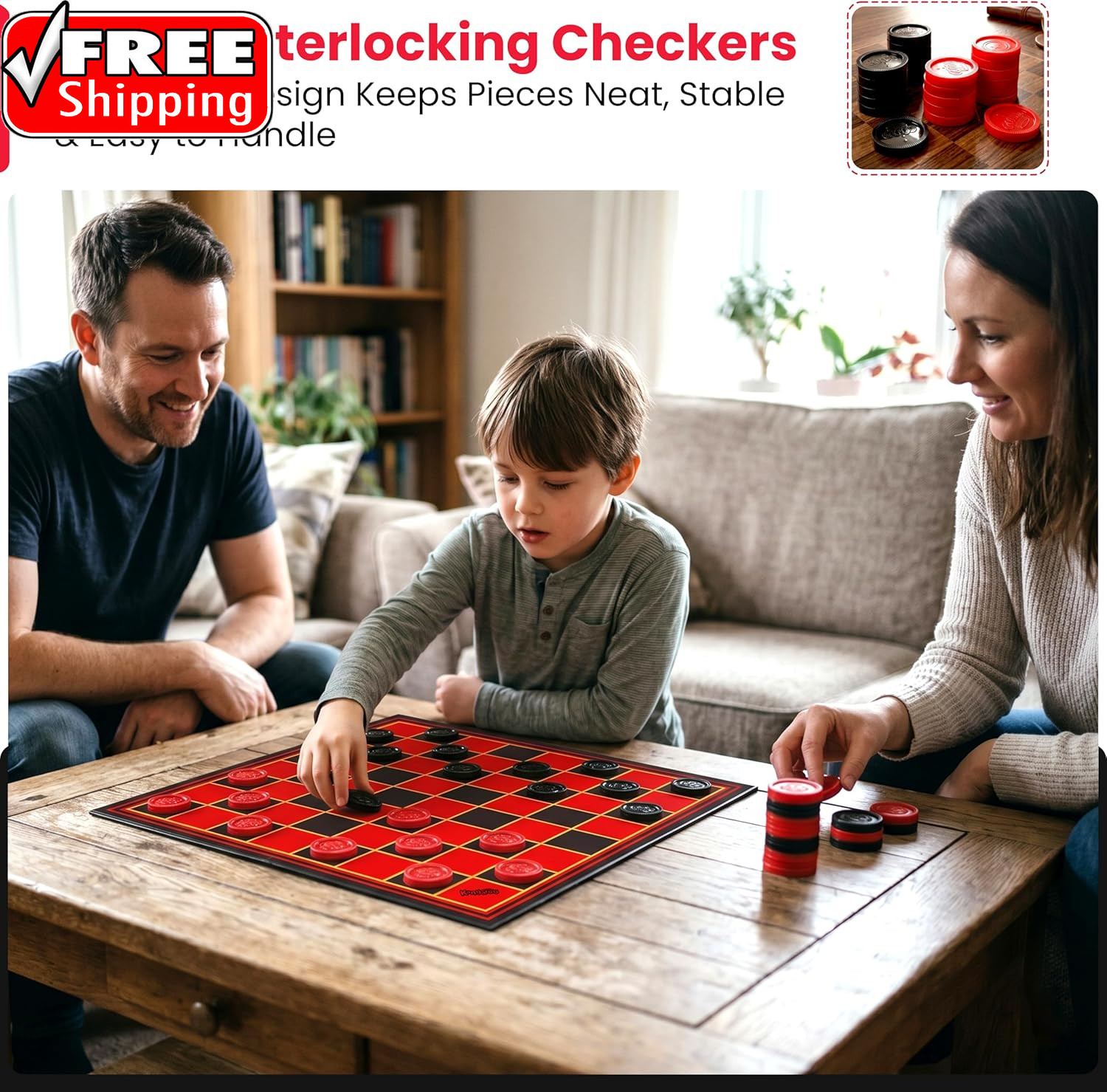 – Multiplayers Strategy Checker Board Game for Kids & Adults – Portable Educatio