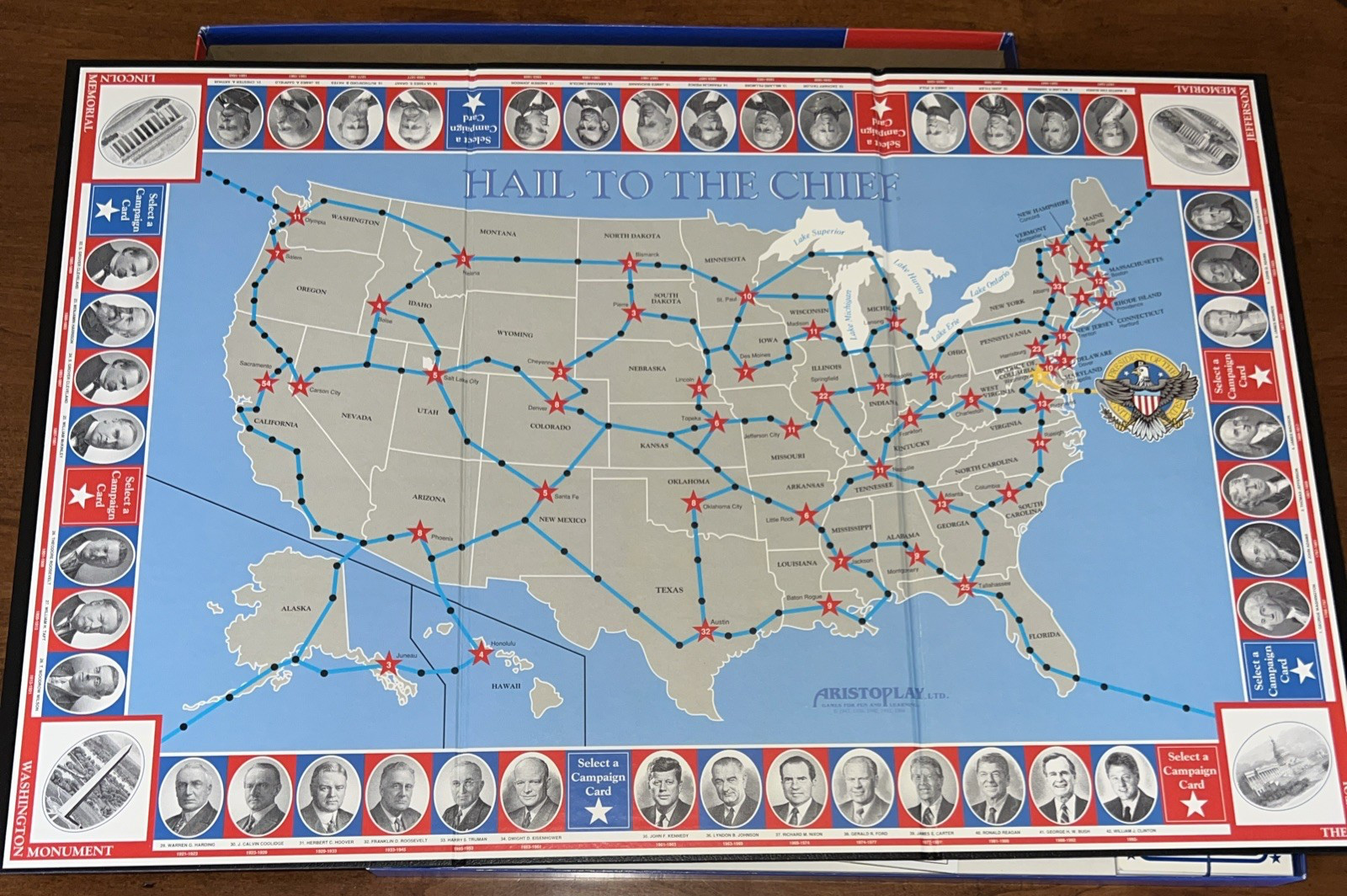 Hail To The Chief Board Game Aristoplay 1995 Presidents