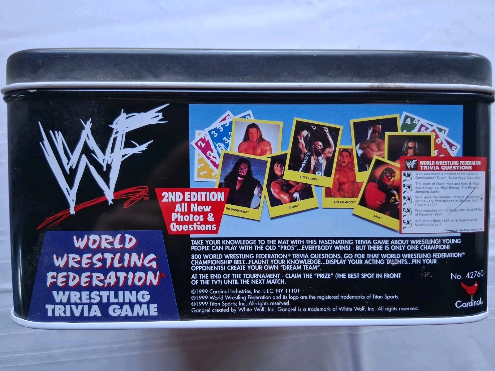 1999 Cardinal WWF Wrestling Trivia Game 2nd Edition Complete