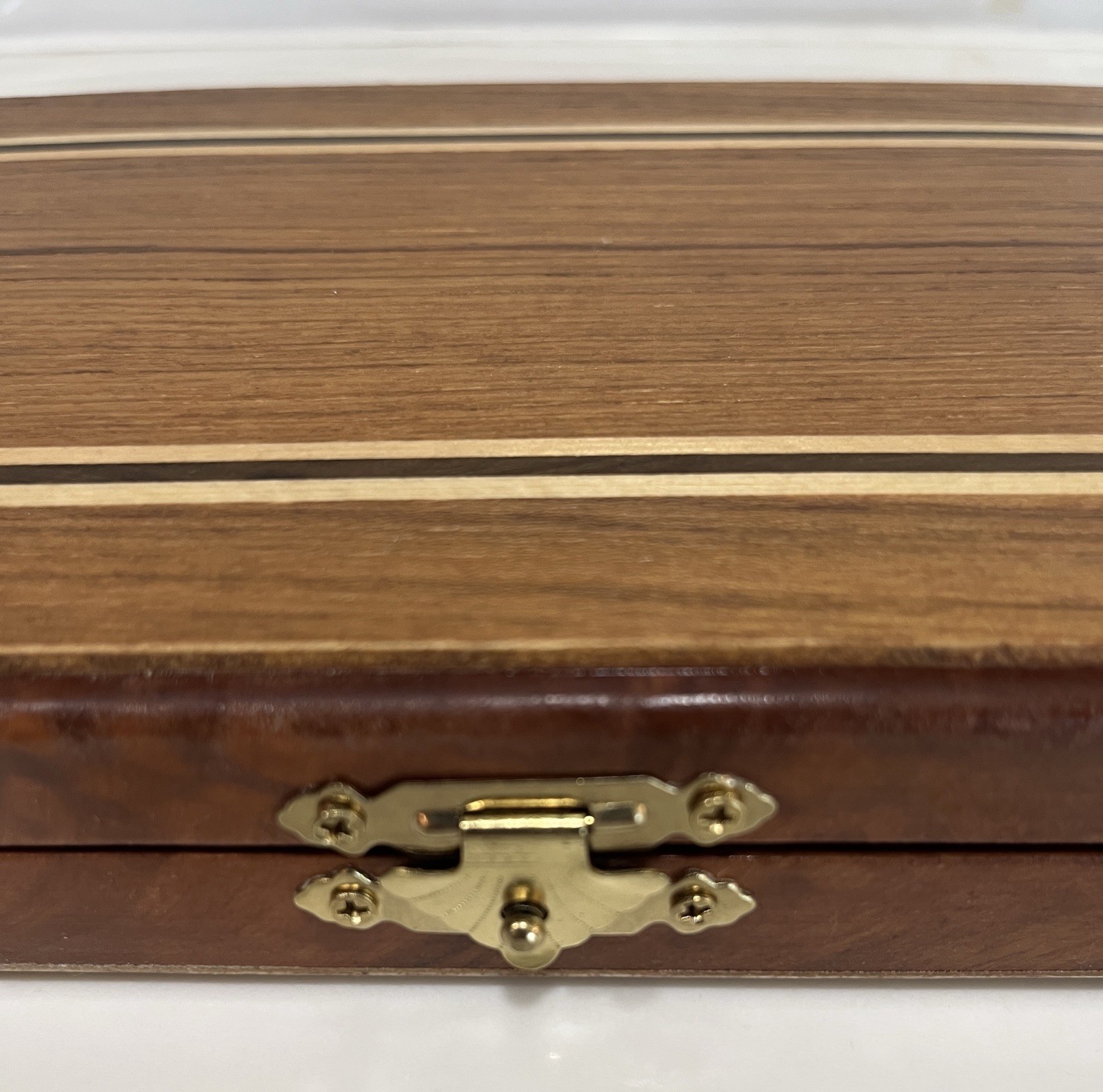 Vintage Double Dix Dominoes-28 Ivory Tiles in Original Wooden Hinged Box