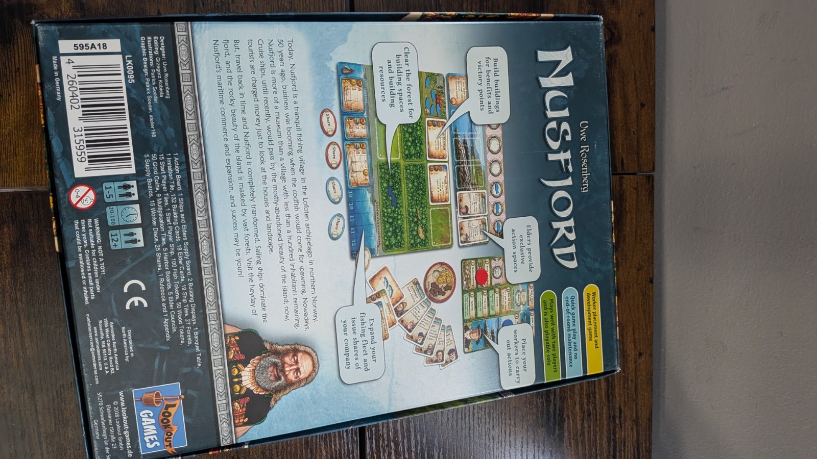 Lookout Games Nusfjord Board Game – 100% Complete – Pre-owned in Ex. Condition