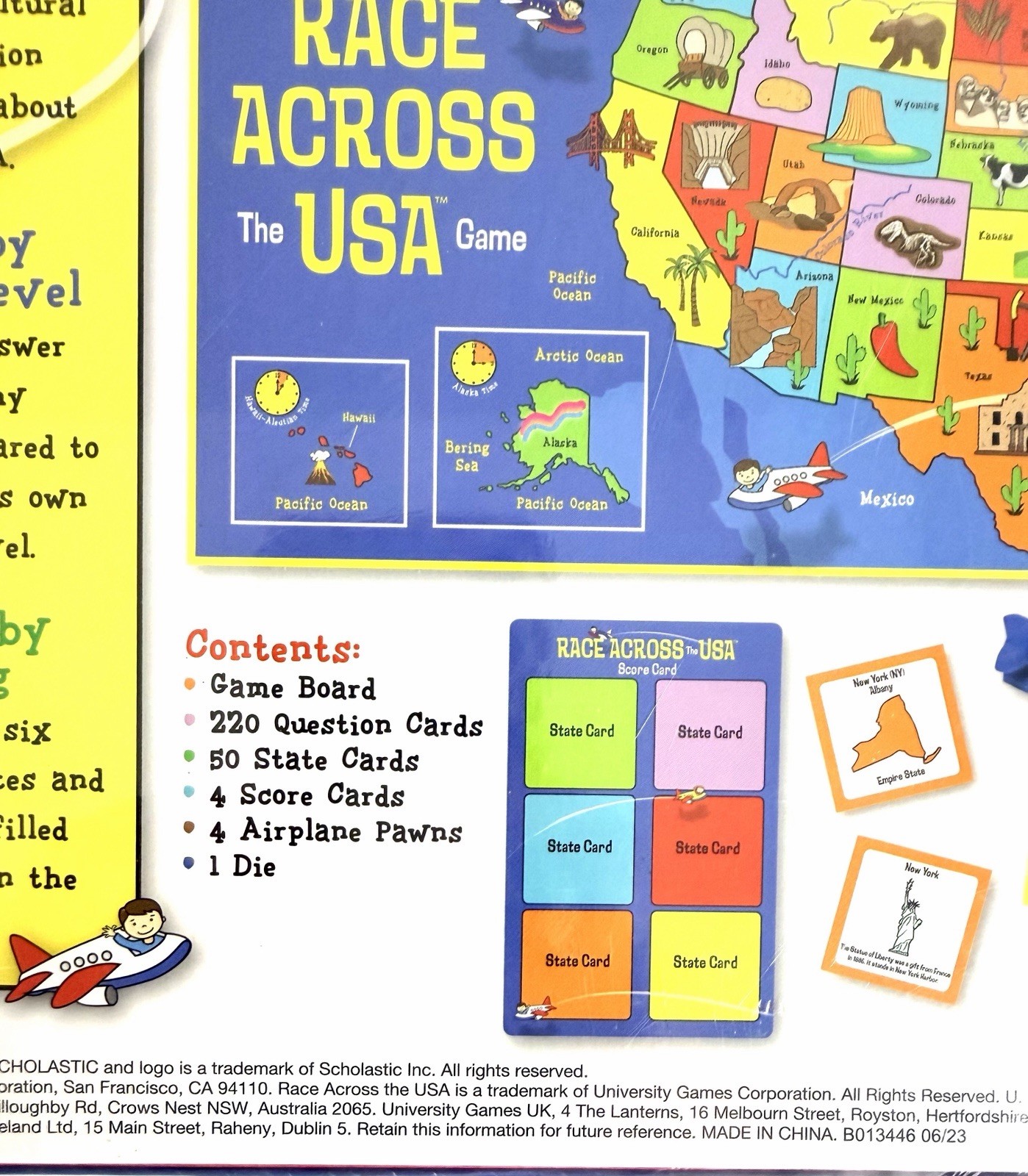 NIB Scholastic Race Across the USA Board Game New Sealed Ages 8 and Up