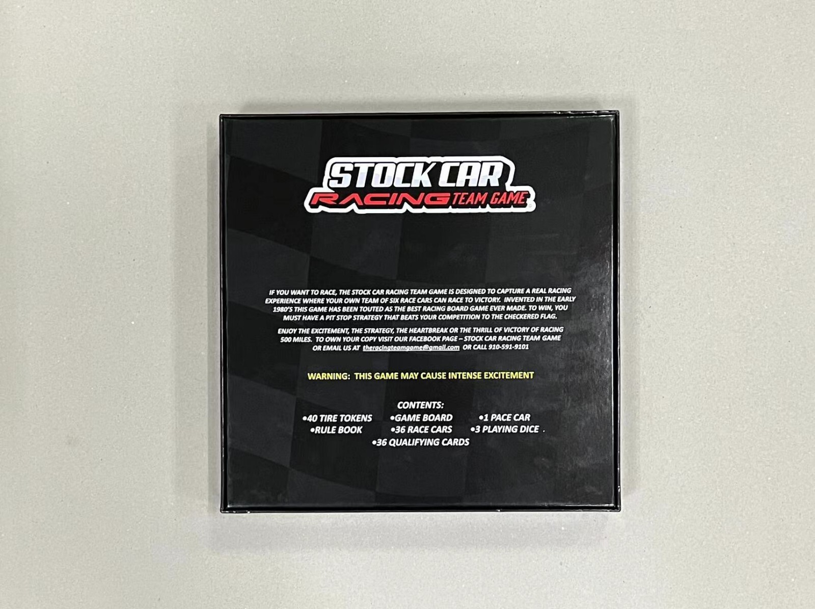 Racing Board Game. Limited Edition Stock Car Racing Team Game.