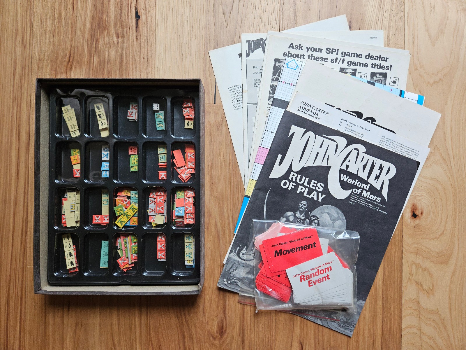John Carter: Warlord of Mars Sci-Fi Board Game (1979, SPI) Punched 99% Complete