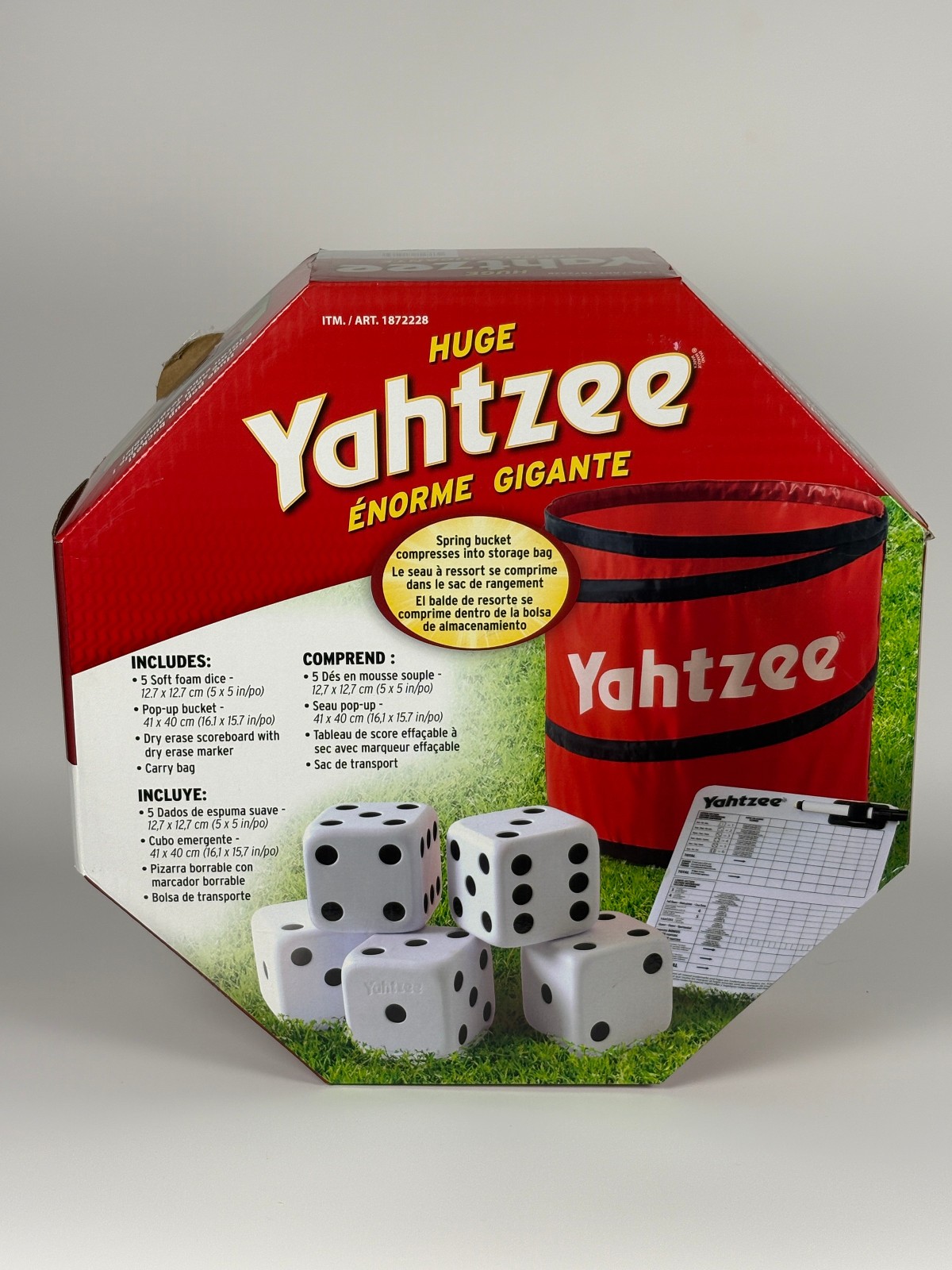 Huge Yahtzee Giant Dice Game Set, Outdoor/Indoor, Lawn Yard, Family Party Fun