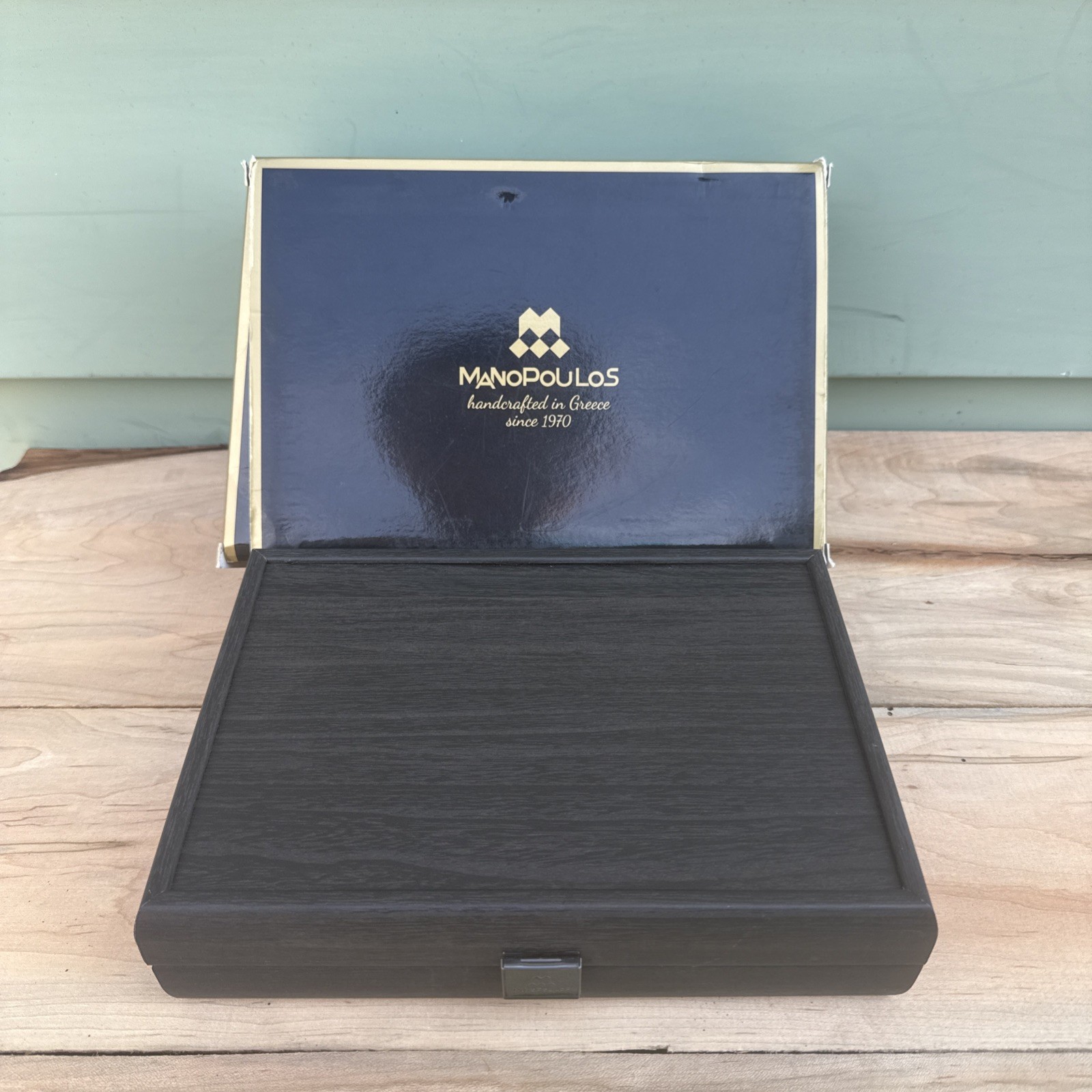 Luxury Manopoulos Dominoes Set W/Wood Case Handmade in Greece (SEALED NEW)