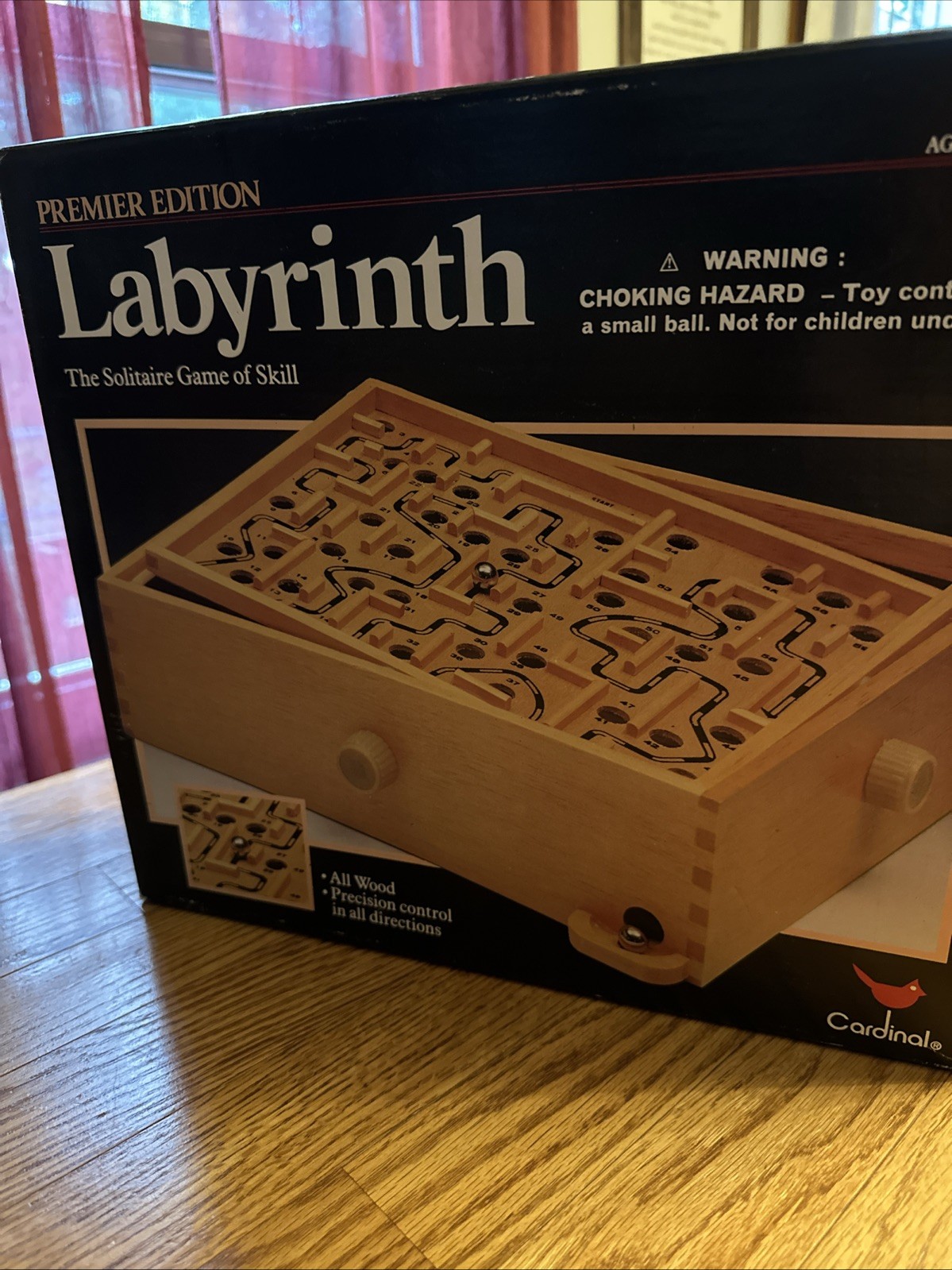 Labyrinth Premiere Edition Cardinal Wooden Marble Game of Skill Vintage #190