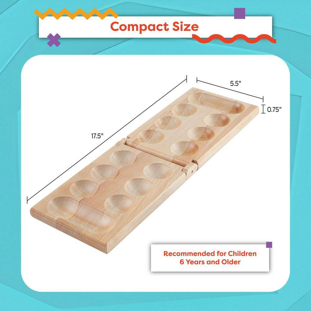 17.5 In. Wooden Folding Mancala Game