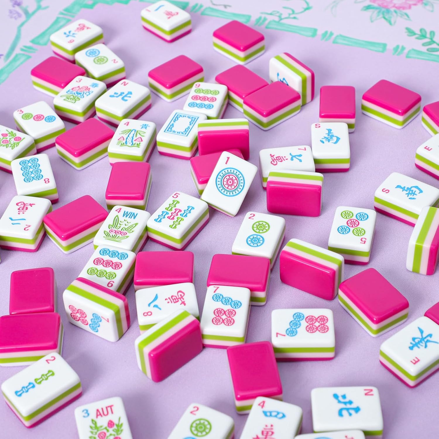 4 Layer Engraved American Mahjong Tile Set, 166 Acrylic Mahjong Tiles with Bags,