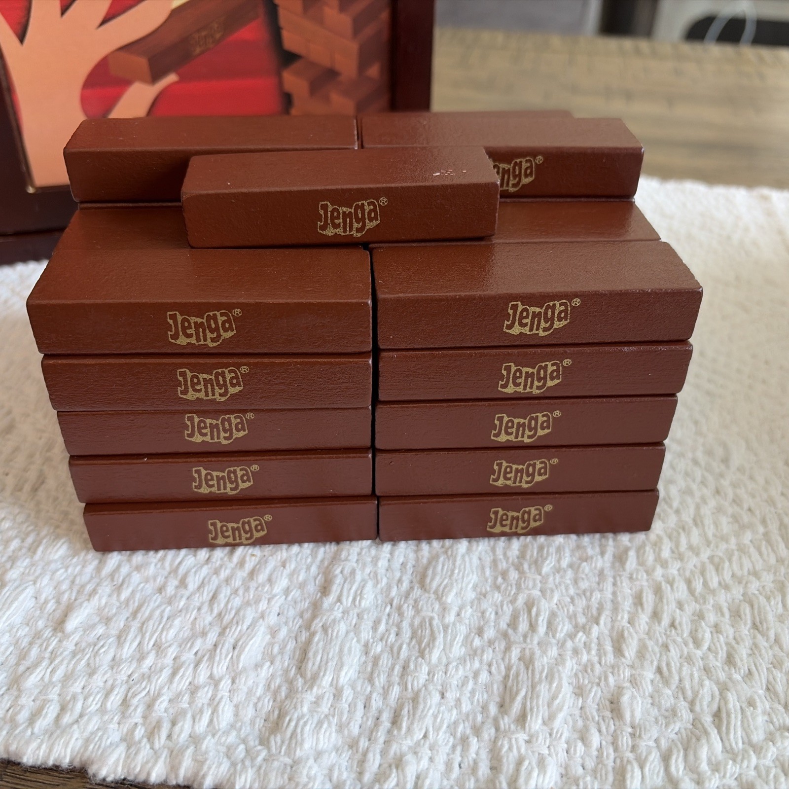 Vintage Collection Jenga Wood Book Box Game Hasbro Parker Bros Game Night