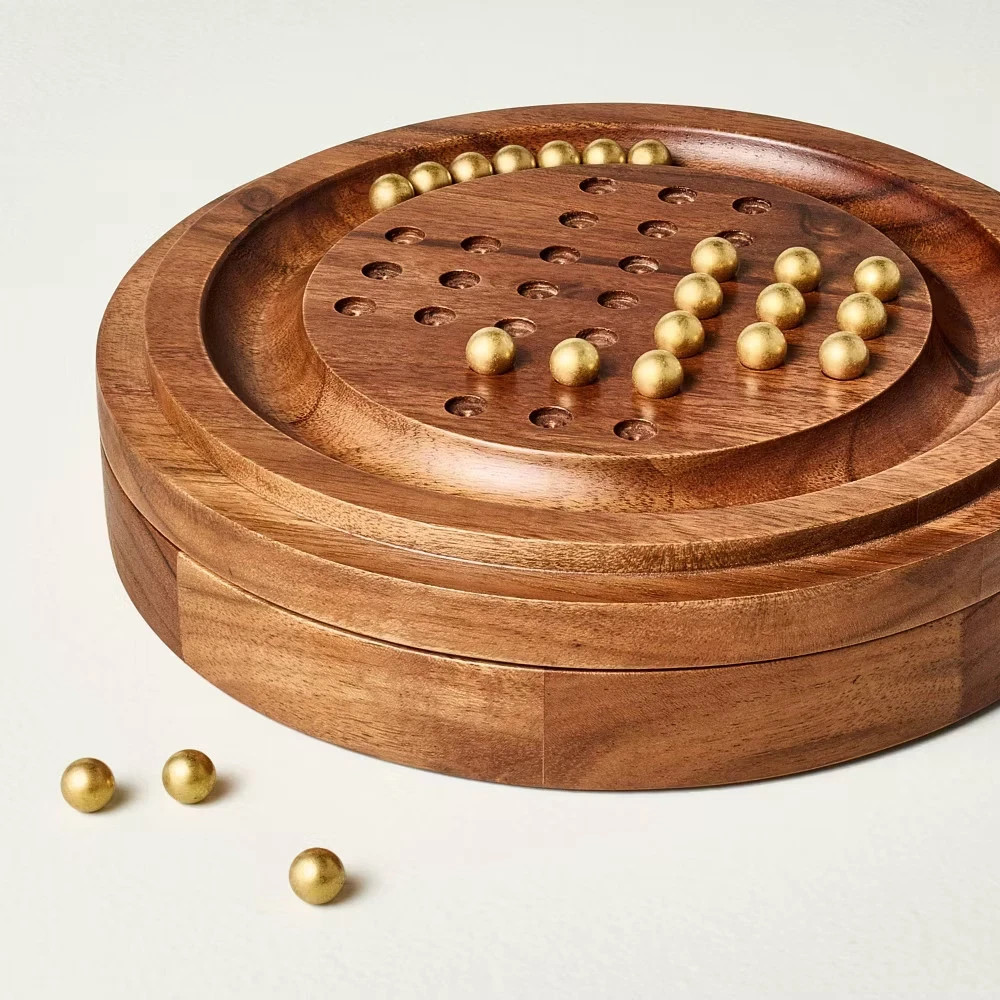 Wood and Brass Marble Solitaire Game – Hearth & Hand with Magnolia