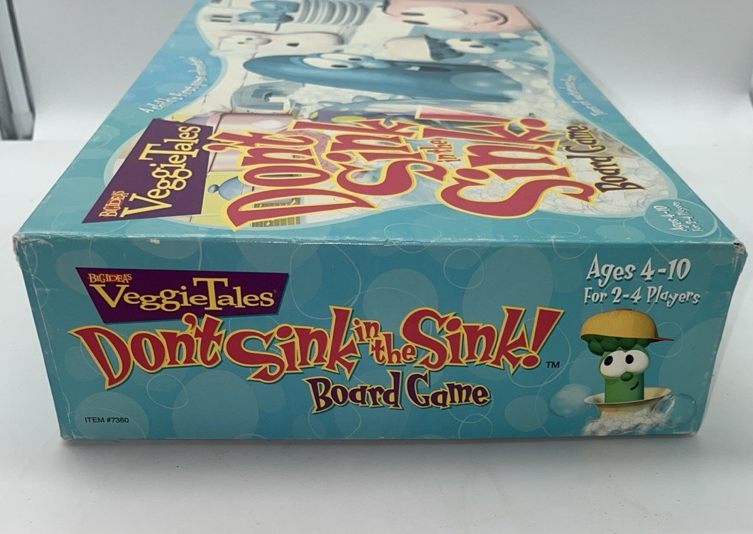 1999 Don’t Sink in the Sink! VeggieTales Board Game Big Ideas Veggie Tales